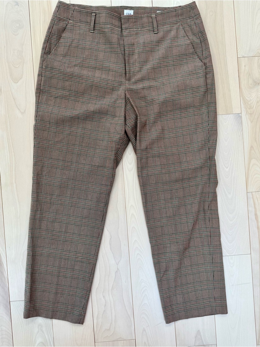 GAP plaid high rise slim taper dress pants